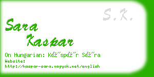 sara kaspar business card